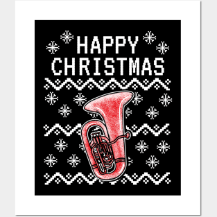 Tuba Ugly Christmas Tubaist Brass Musician Posters and Art